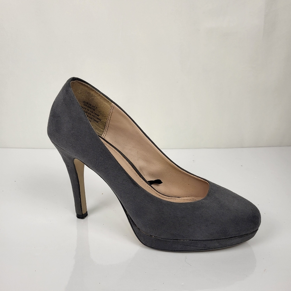 Grey Suede Women's Pumps Size EUR 38/US 7